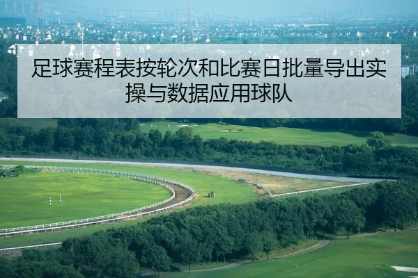 足球赛程表按轮次和比赛日批量导出实操与数据应用球队